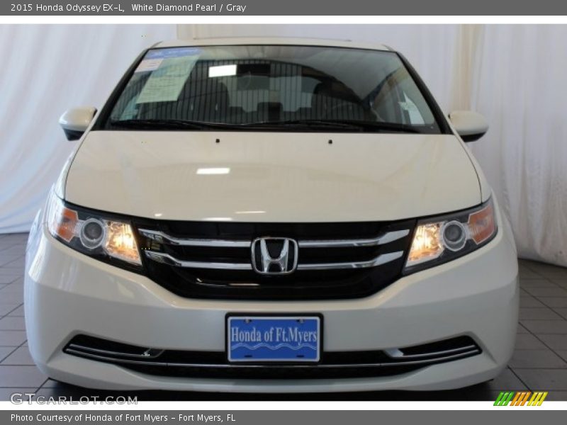 White Diamond Pearl / Gray 2015 Honda Odyssey EX-L