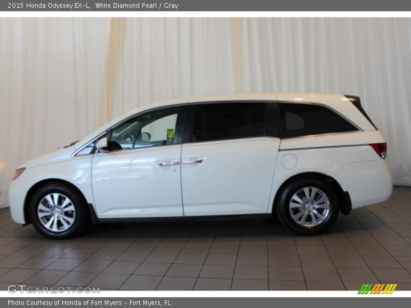 White Diamond Pearl / Gray 2015 Honda Odyssey EX-L