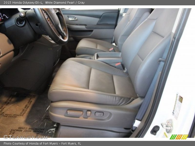 White Diamond Pearl / Gray 2015 Honda Odyssey EX-L