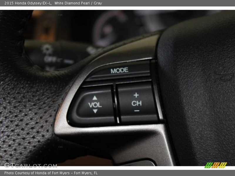 White Diamond Pearl / Gray 2015 Honda Odyssey EX-L