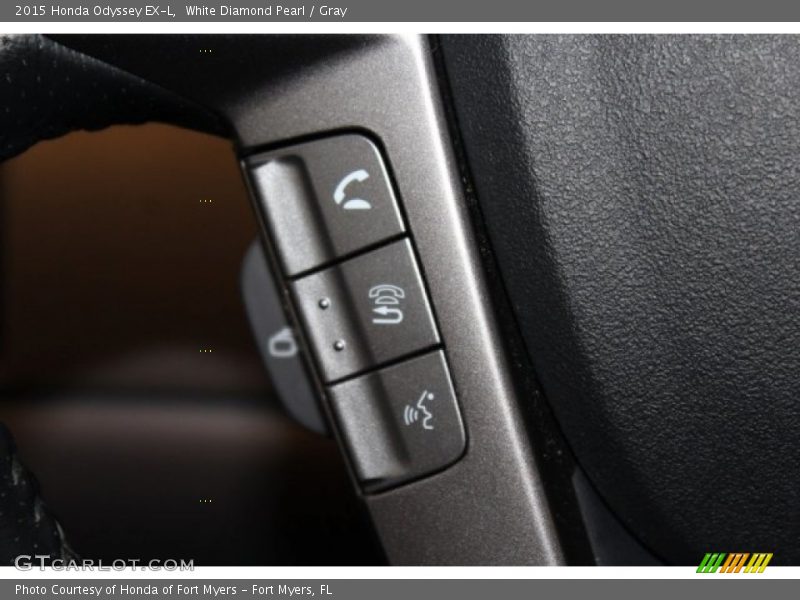 White Diamond Pearl / Gray 2015 Honda Odyssey EX-L