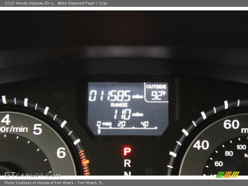 White Diamond Pearl / Gray 2015 Honda Odyssey EX-L