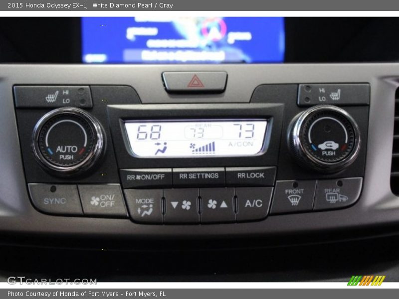 White Diamond Pearl / Gray 2015 Honda Odyssey EX-L