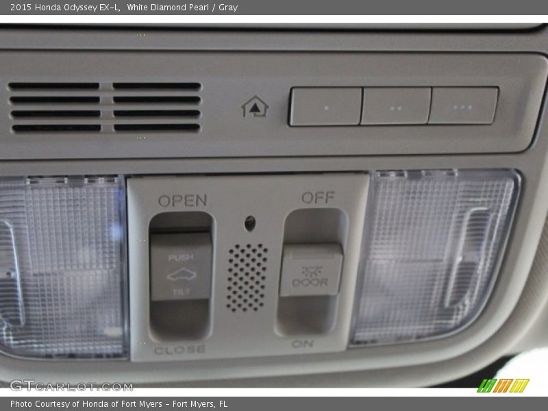 White Diamond Pearl / Gray 2015 Honda Odyssey EX-L