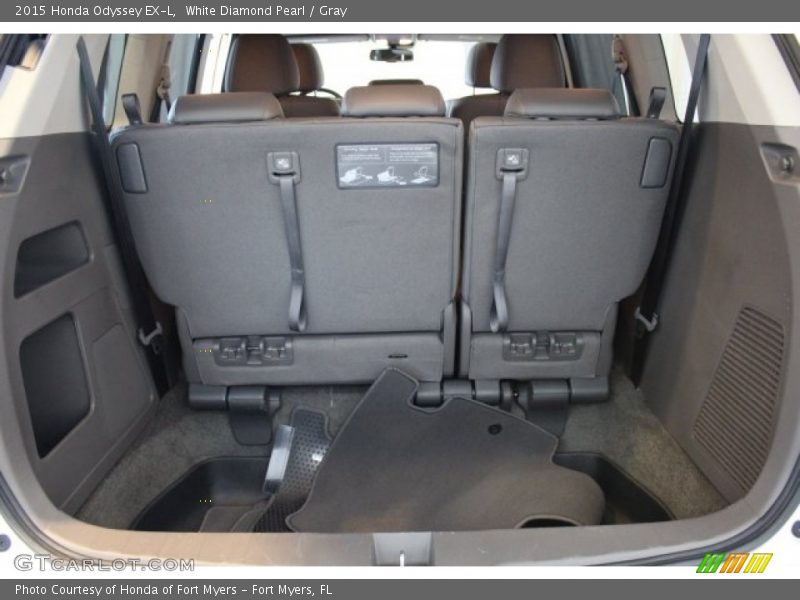 White Diamond Pearl / Gray 2015 Honda Odyssey EX-L
