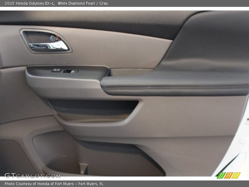 White Diamond Pearl / Gray 2015 Honda Odyssey EX-L