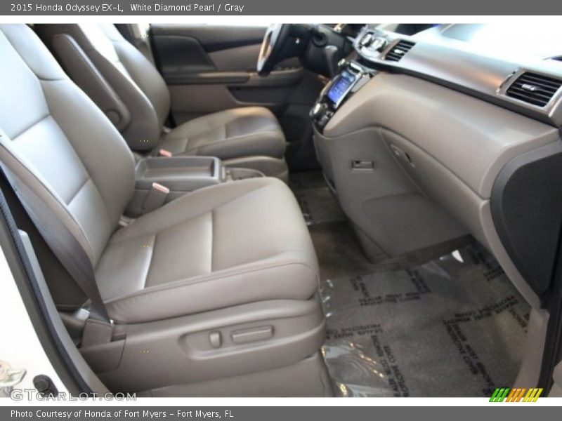 White Diamond Pearl / Gray 2015 Honda Odyssey EX-L
