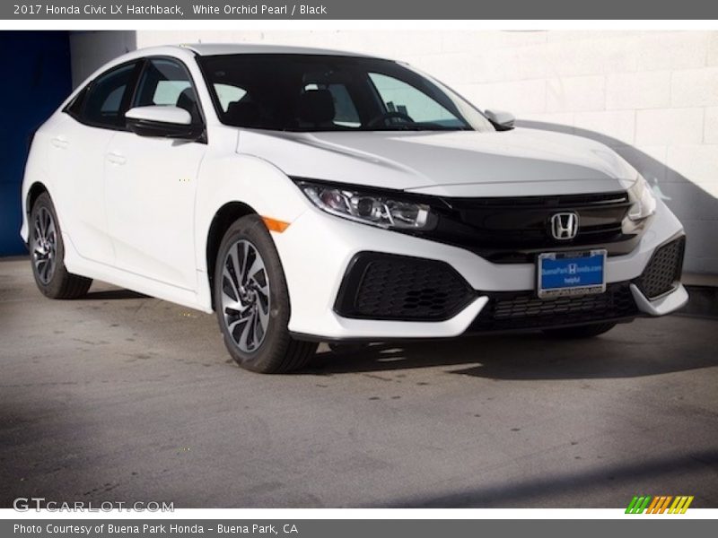 White Orchid Pearl / Black 2017 Honda Civic LX Hatchback