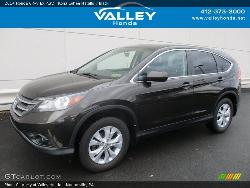 Kona Coffee Metallic / Black 2014 Honda CR-V EX AWD