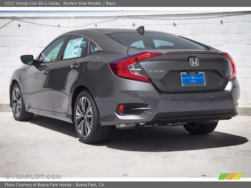 Modern Steel Metallic / Black 2017 Honda Civic EX-L Sedan