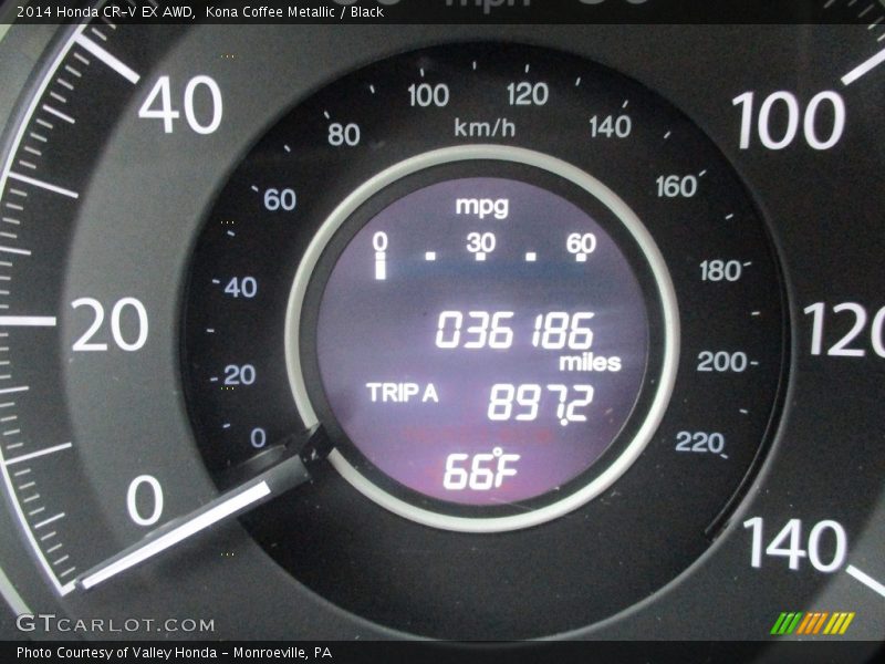 Kona Coffee Metallic / Black 2014 Honda CR-V EX AWD