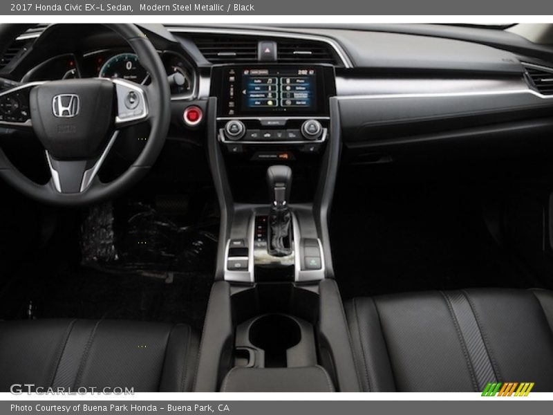 Modern Steel Metallic / Black 2017 Honda Civic EX-L Sedan
