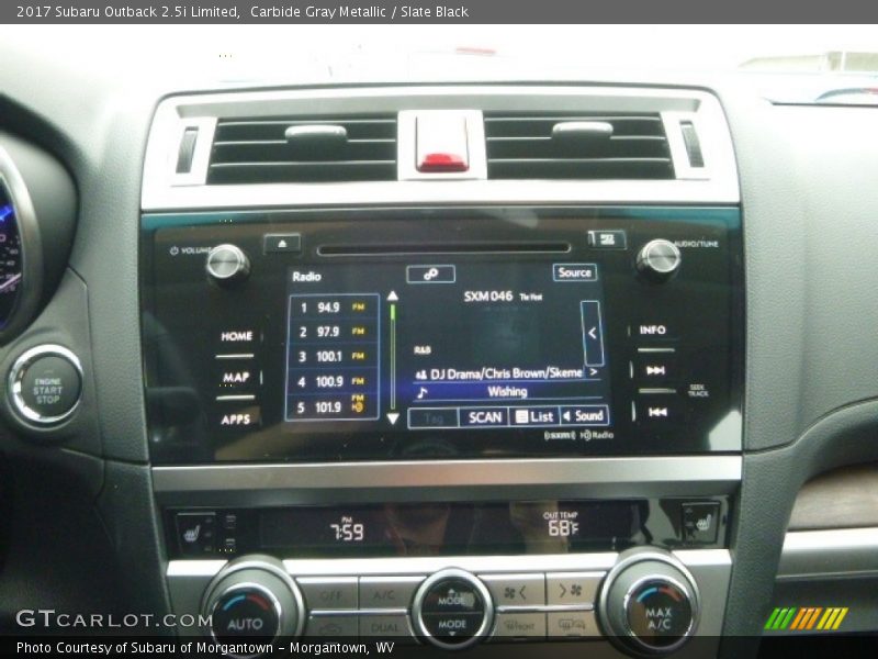 Carbide Gray Metallic / Slate Black 2017 Subaru Outback 2.5i Limited