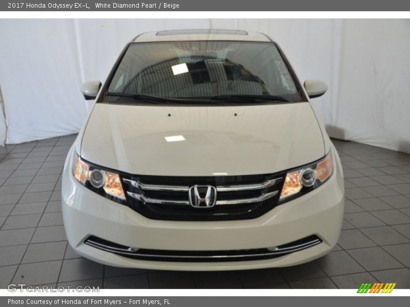 White Diamond Pearl / Beige 2017 Honda Odyssey EX-L