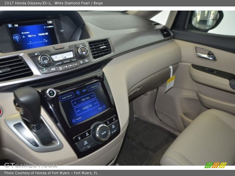 White Diamond Pearl / Beige 2017 Honda Odyssey EX-L