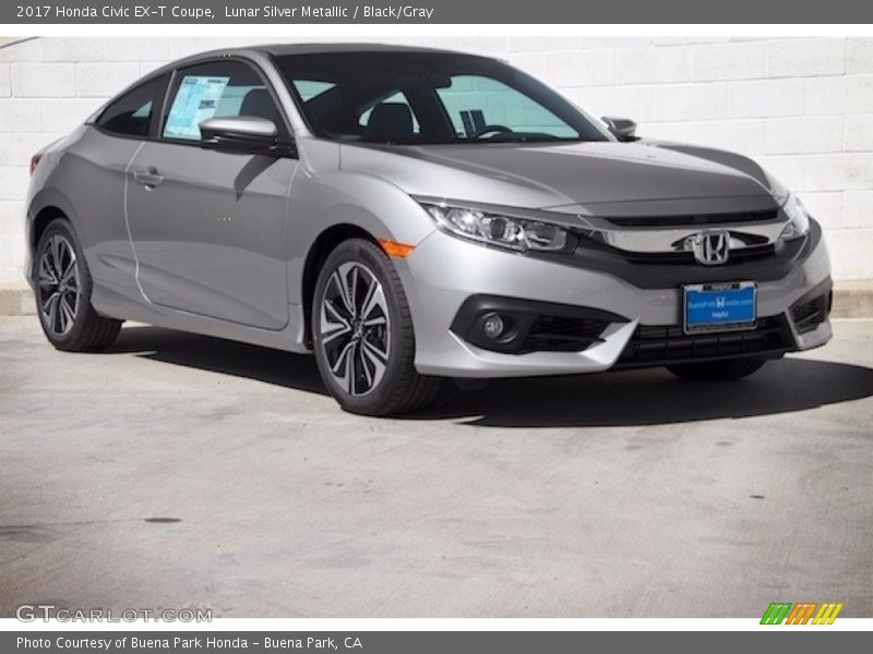 Lunar Silver Metallic / Black/Gray 2017 Honda Civic EX-T Coupe