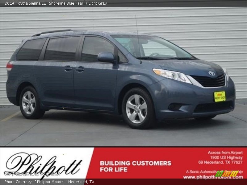 Shoreline Blue Pearl / Light Gray 2014 Toyota Sienna LE