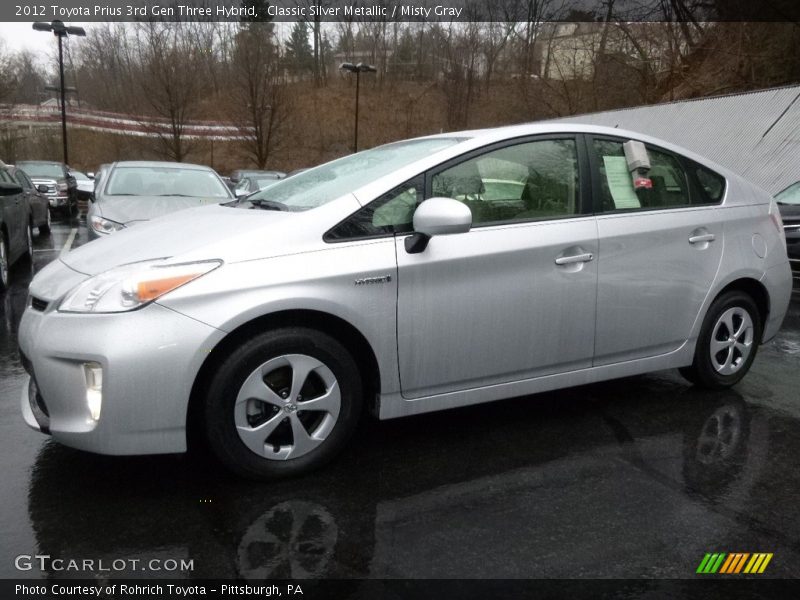 Classic Silver Metallic / Misty Gray 2012 Toyota Prius 3rd Gen Three Hybrid