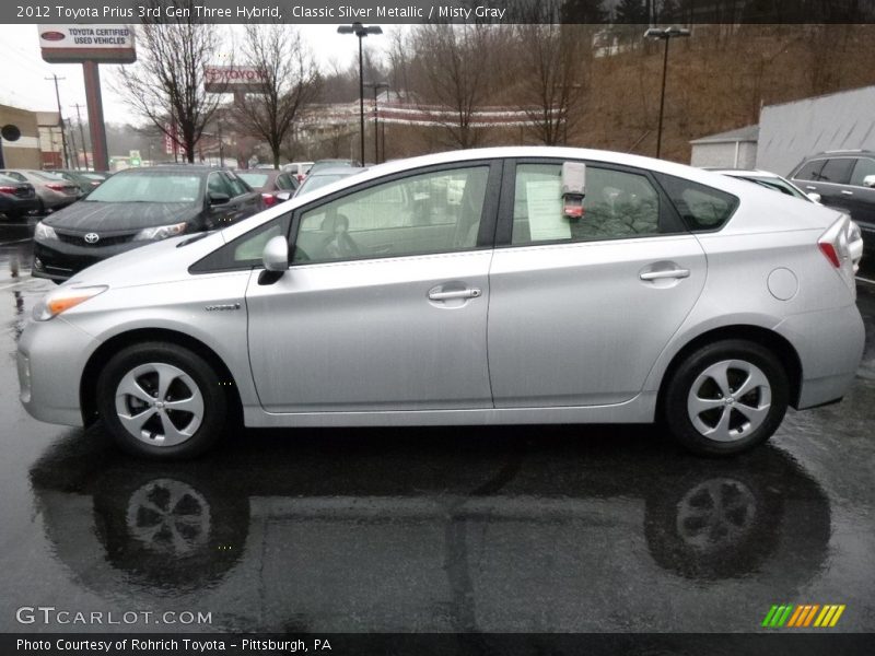 Classic Silver Metallic / Misty Gray 2012 Toyota Prius 3rd Gen Three Hybrid