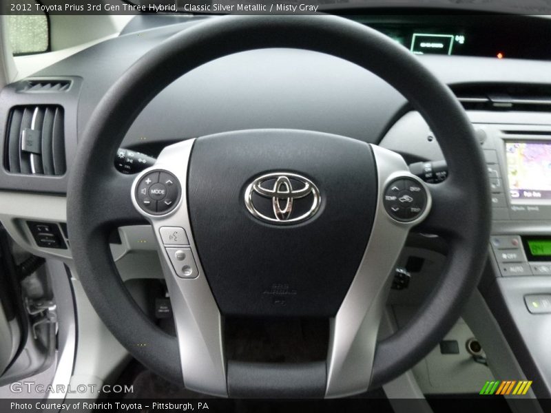 Classic Silver Metallic / Misty Gray 2012 Toyota Prius 3rd Gen Three Hybrid