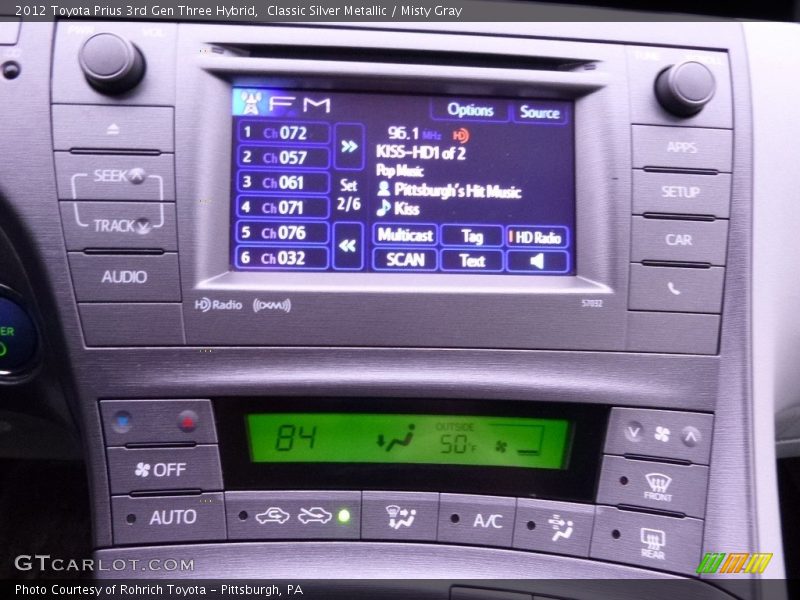 Classic Silver Metallic / Misty Gray 2012 Toyota Prius 3rd Gen Three Hybrid