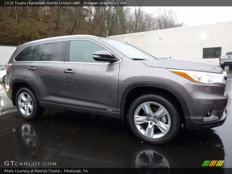 Predawn Gray Mica / Ash 2016 Toyota Highlander Hybrid Limited AWD