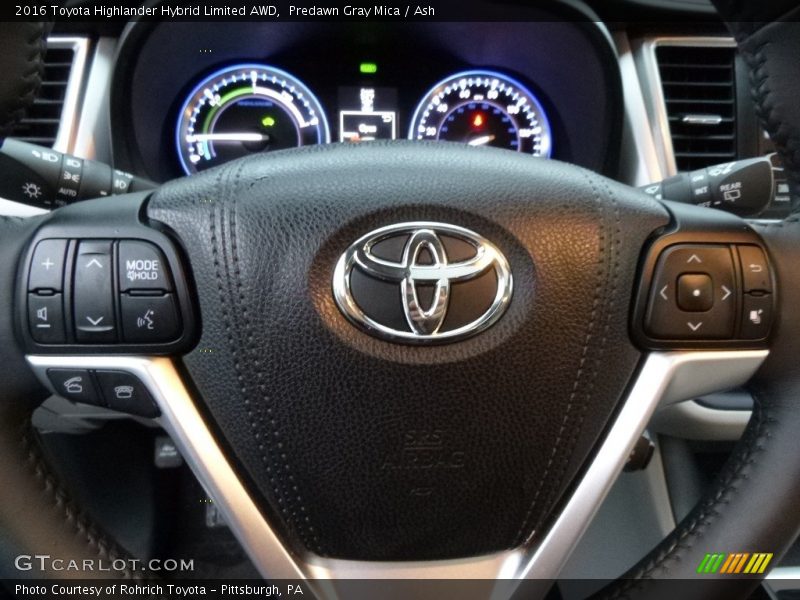 Predawn Gray Mica / Ash 2016 Toyota Highlander Hybrid Limited AWD