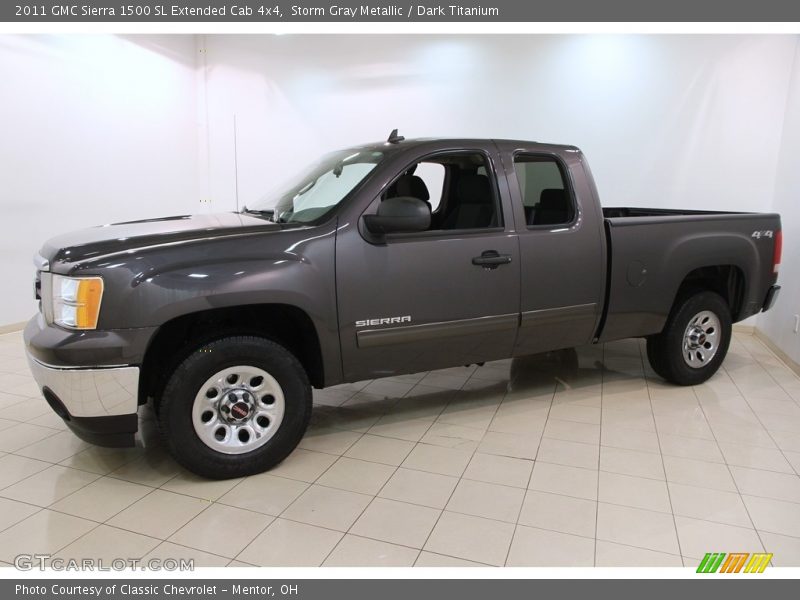 Storm Gray Metallic / Dark Titanium 2011 GMC Sierra 1500 SL Extended Cab 4x4