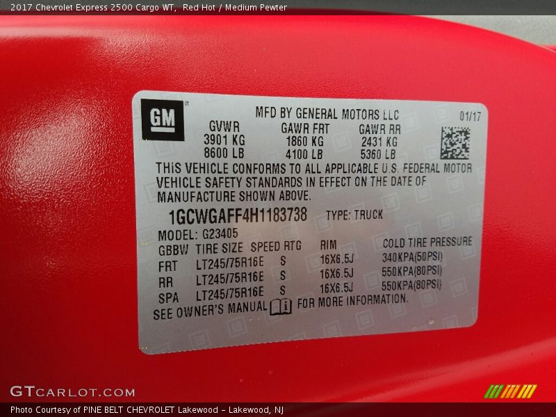 Red Hot / Medium Pewter 2017 Chevrolet Express 2500 Cargo WT
