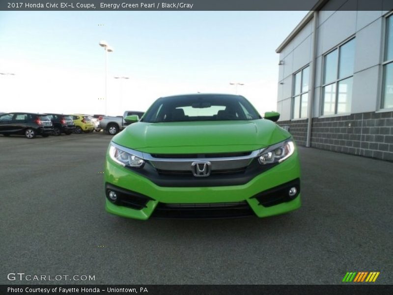 Energy Green Pearl / Black/Gray 2017 Honda Civic EX-L Coupe