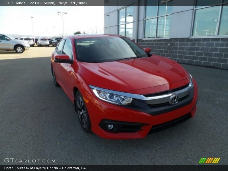 Rallye Red / Black 2017 Honda Civic EX-L Sedan