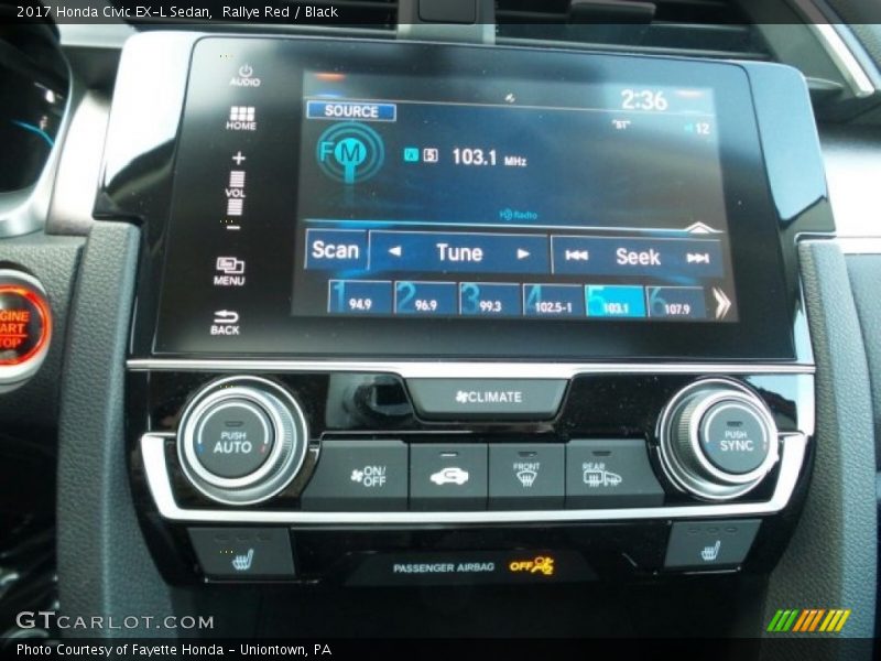 Rallye Red / Black 2017 Honda Civic EX-L Sedan