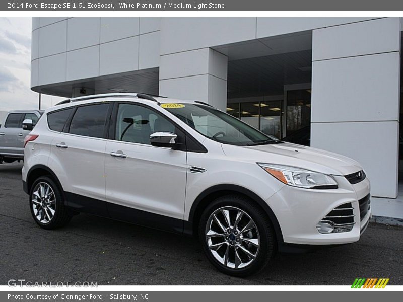 White Platinum / Medium Light Stone 2014 Ford Escape SE 1.6L EcoBoost