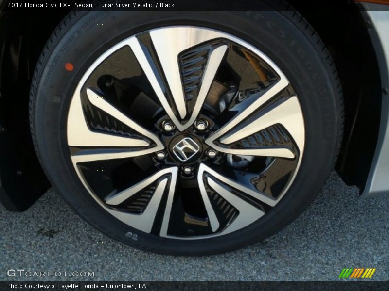 Lunar Silver Metallic / Black 2017 Honda Civic EX-L Sedan