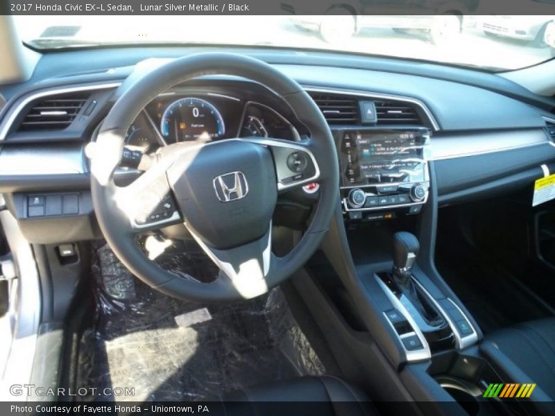Lunar Silver Metallic / Black 2017 Honda Civic EX-L Sedan