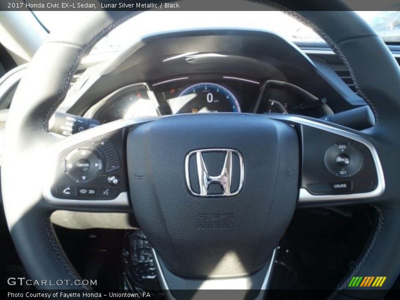 Lunar Silver Metallic / Black 2017 Honda Civic EX-L Sedan