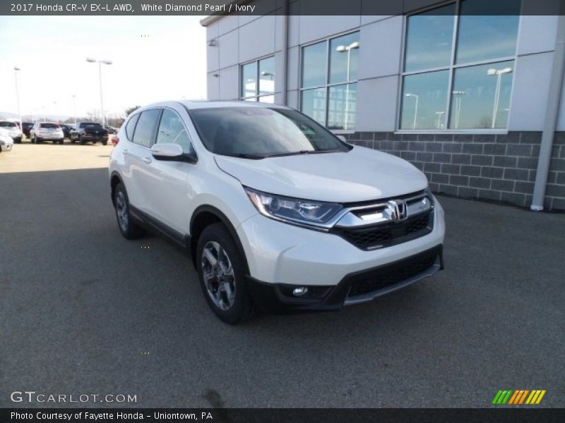 White Diamond Pearl / Ivory 2017 Honda CR-V EX-L AWD