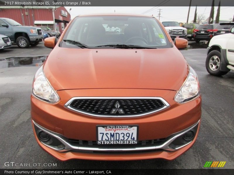 Sunrise Orange / Black 2017 Mitsubishi Mirage ES