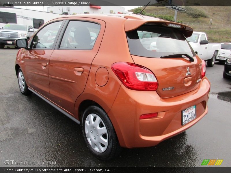 Sunrise Orange / Black 2017 Mitsubishi Mirage ES