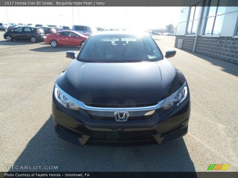 Burgundy Night Pearl / Ivory 2017 Honda Civic EX Sedan
