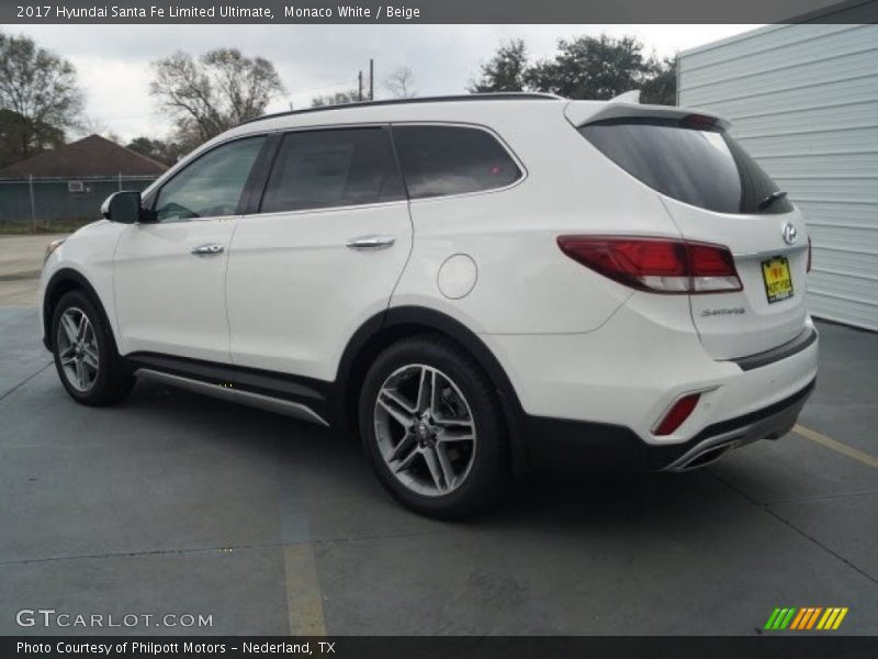 Monaco White / Beige 2017 Hyundai Santa Fe Limited Ultimate