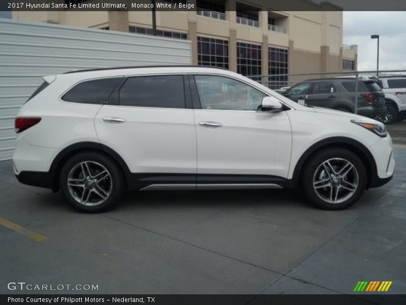 Monaco White / Beige 2017 Hyundai Santa Fe Limited Ultimate