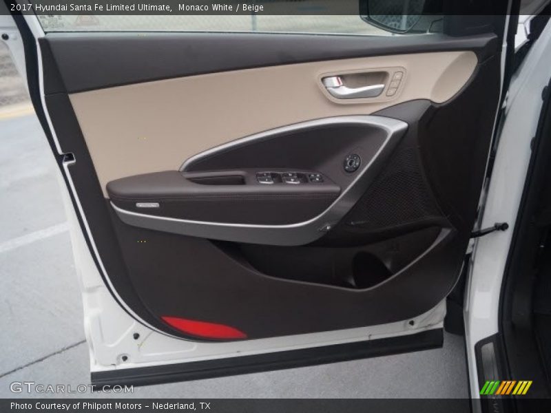 Monaco White / Beige 2017 Hyundai Santa Fe Limited Ultimate