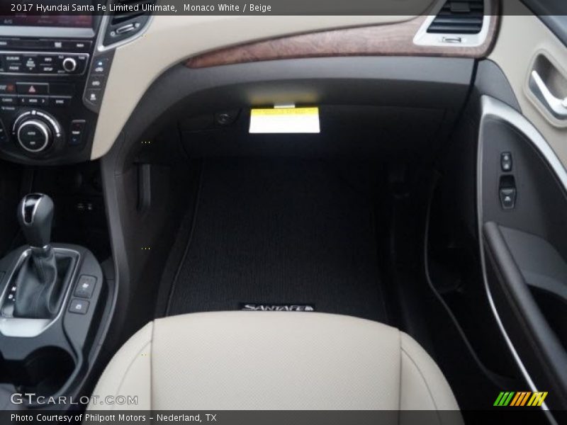 Monaco White / Beige 2017 Hyundai Santa Fe Limited Ultimate