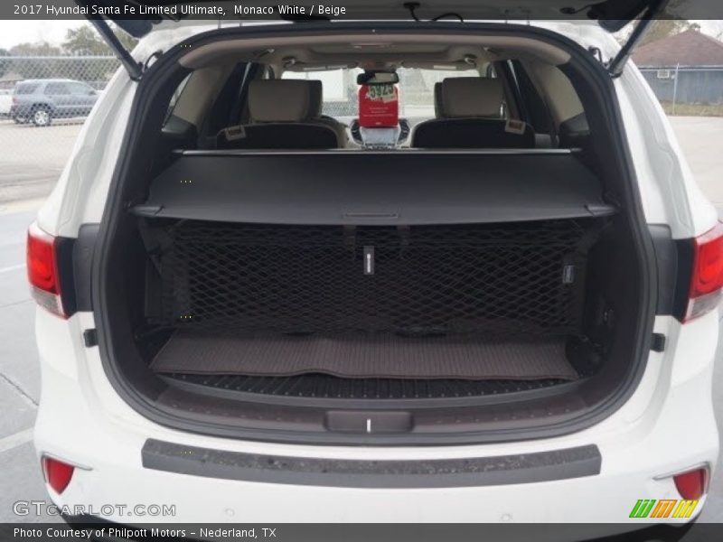 Monaco White / Beige 2017 Hyundai Santa Fe Limited Ultimate