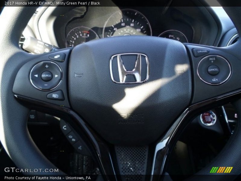 Misty Green Pearl / Black 2017 Honda HR-V EX AWD