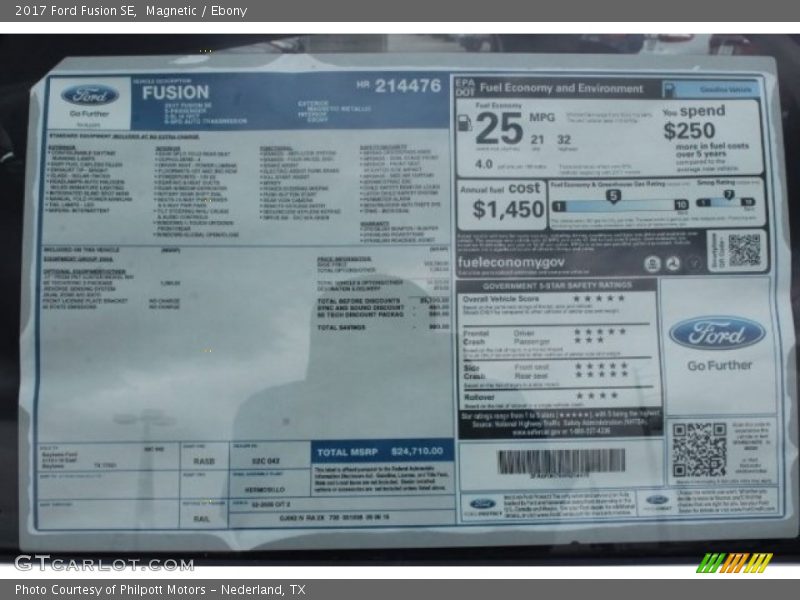Magnetic / Ebony 2017 Ford Fusion SE