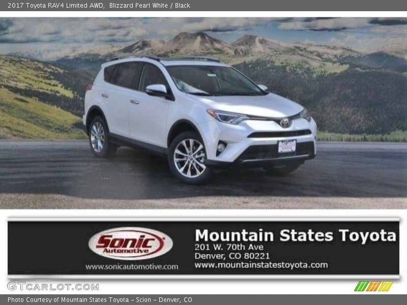 Blizzard Pearl White / Black 2017 Toyota RAV4 Limited AWD