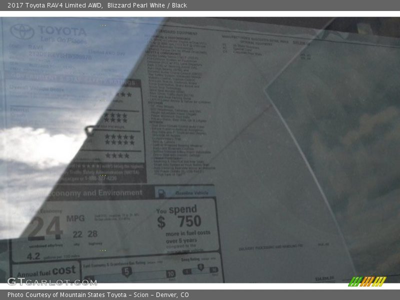 Blizzard Pearl White / Black 2017 Toyota RAV4 Limited AWD