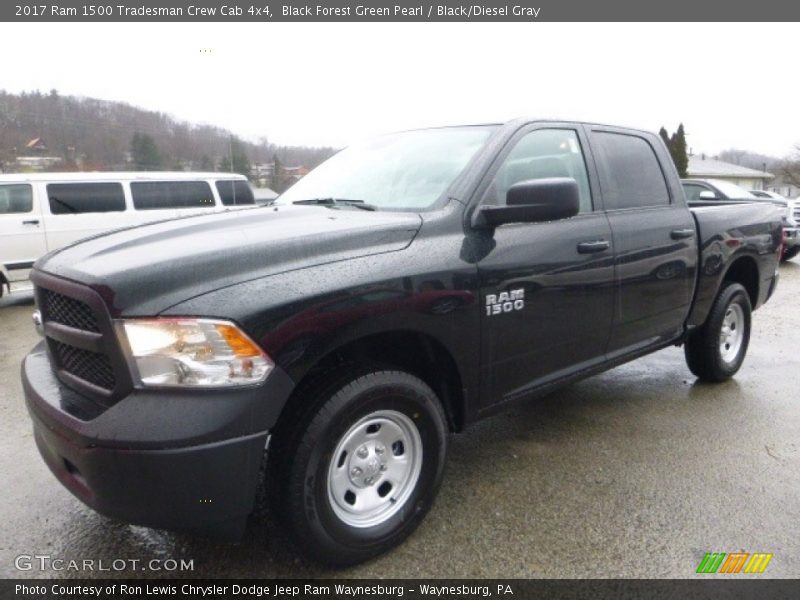 Black Forest Green Pearl / Black/Diesel Gray 2017 Ram 1500 Tradesman Crew Cab 4x4